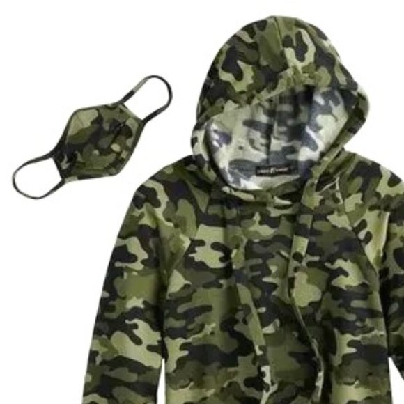 Almost Famous Olive Camo Mask and T-Shirt Dress SZ M - Picture 6 of 10